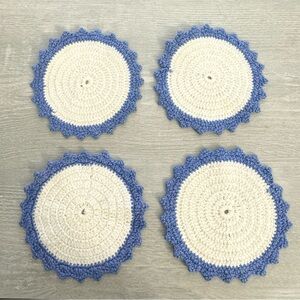 Handmade Crochet Coasters Round Set Of 4